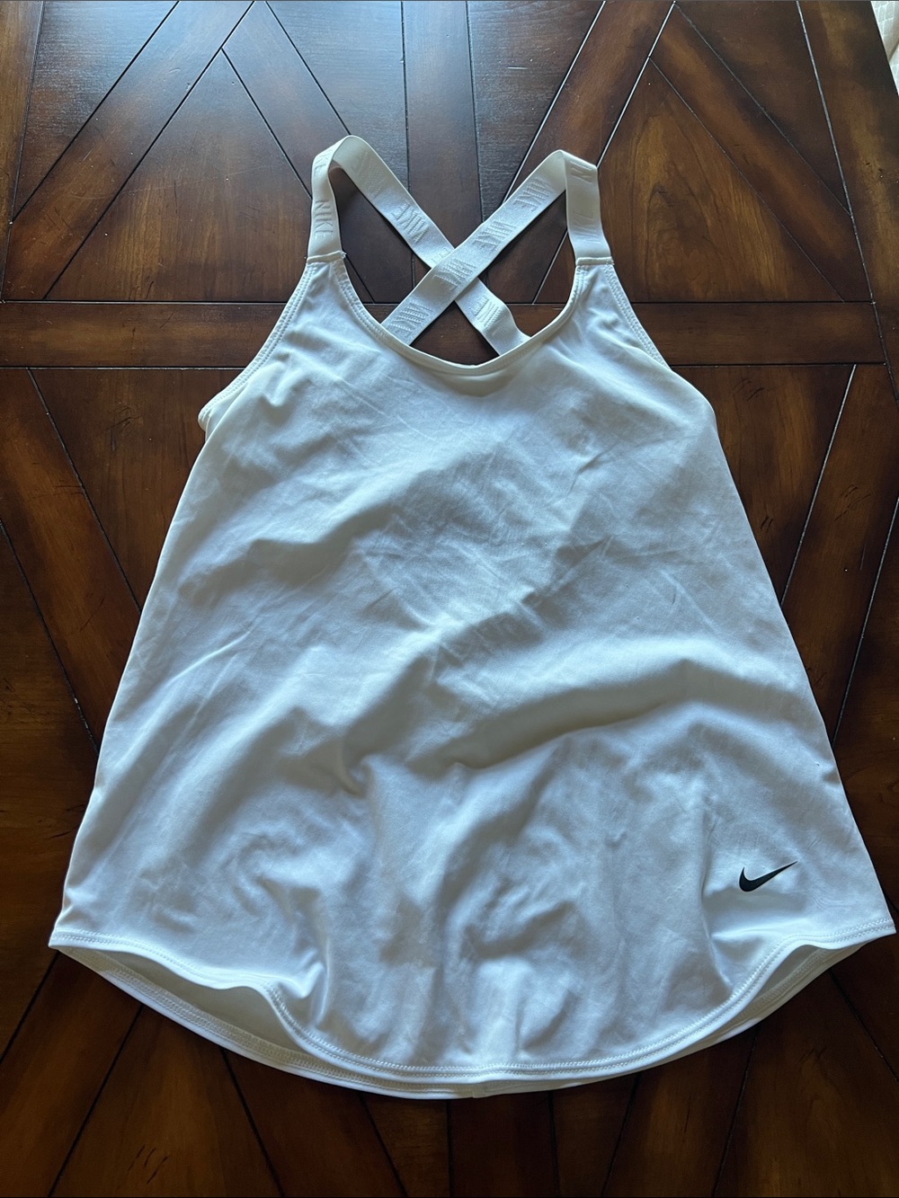 Nike White Women's Cross-Strap Athletic Tank